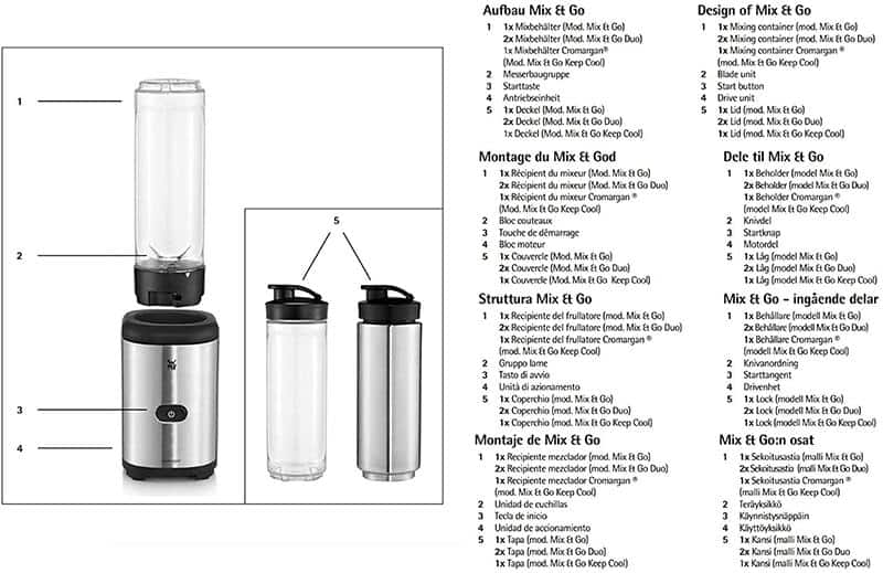 Máy Xay Sinh Tố Mini Wmf Kult X Mix & Go